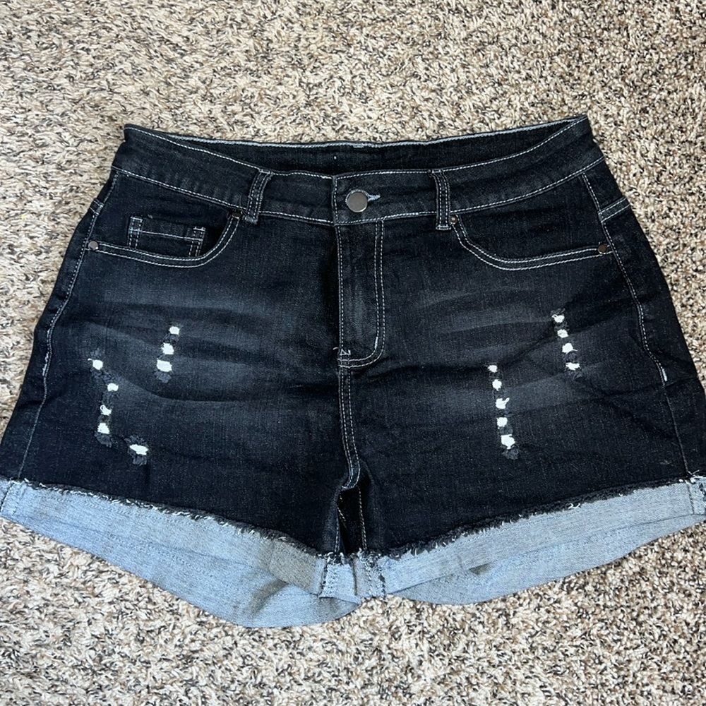 Black Jean shorts